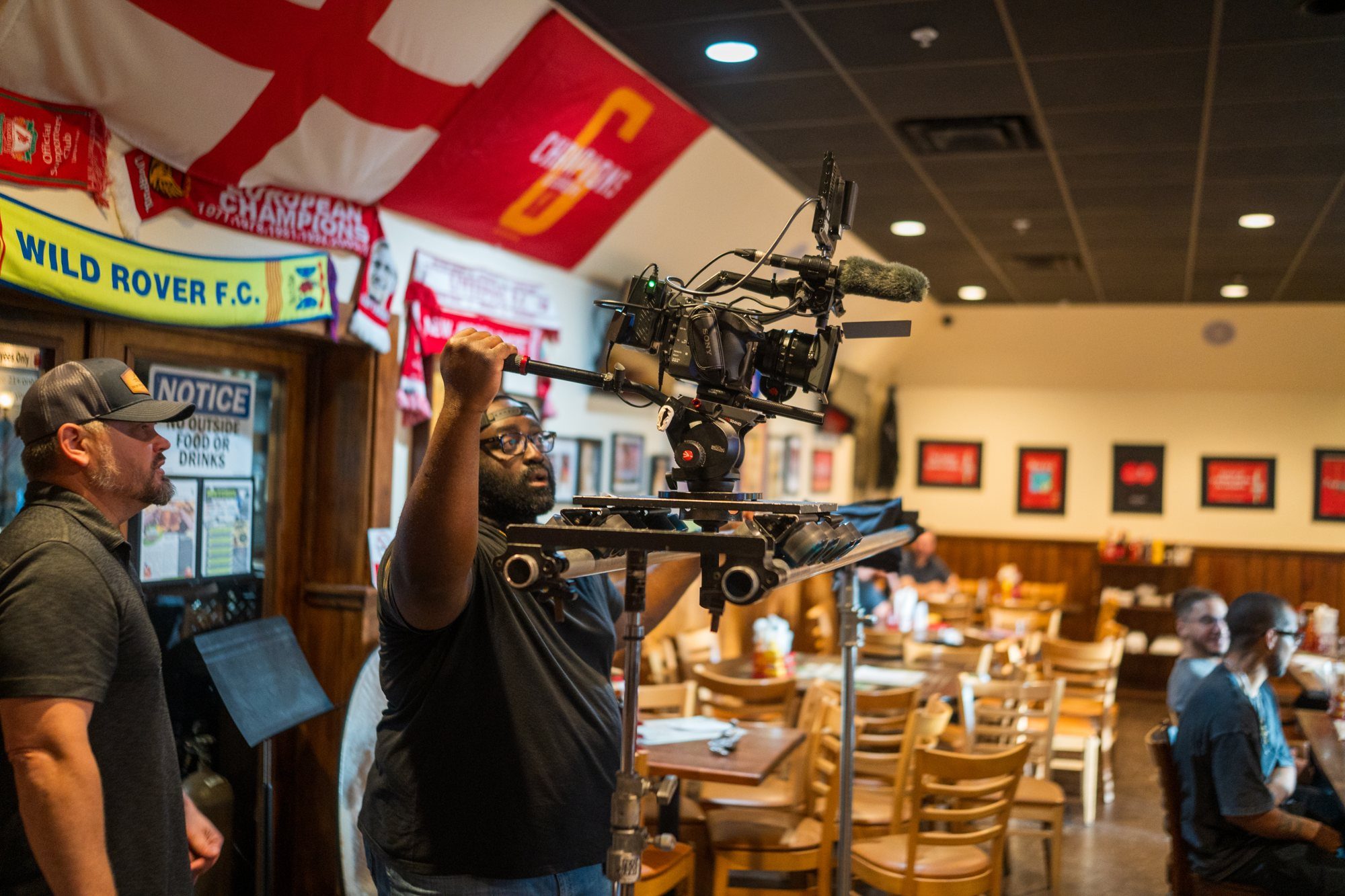 A veteran operating camera during a Light Inside Cinema training day